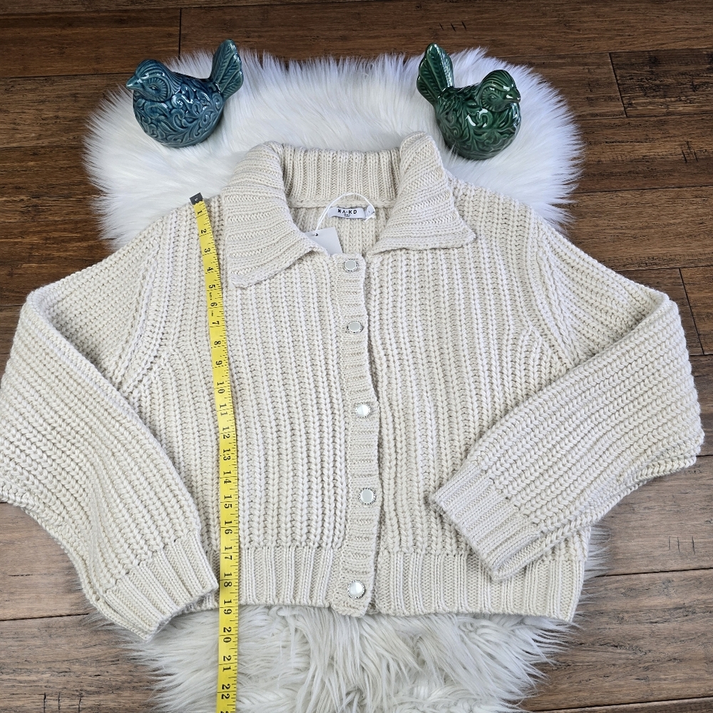 NA-KD Knitted Cardigan Sweater Large - Picture 10 of 13